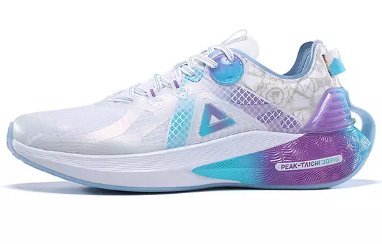 Кроссовки для бега Tai Chi 3.0 Pro женские с низким верхом Great White/лазурно-голубые Peak
