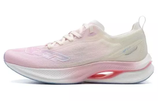 Кроссовки для бега To Light 8.0 MAX женские с низким верхом, цвет Fondant Powder/Sail Белый/флуоресцентный Вишнево-розовый Xtep