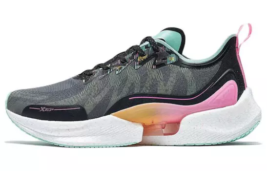 Кроссовки для бега To Light Pro женские низкие черные/кораллово-зеленые Xtep