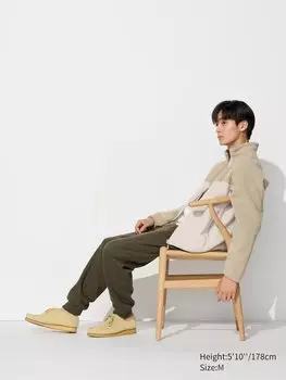 Джоггеры с ворсовой подкладкой heattech Uniqlo, коричневый