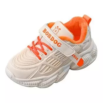 Кроссовки для детей "Дети" Bobdog, цвет White/Fire Orange