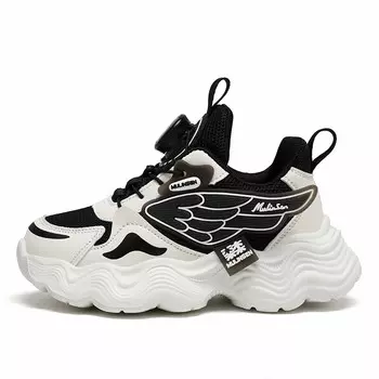 Кроссовки для детей "Дети" Mulinsen, цвет M020438122 Black/White [Leather Surface Waterproof]