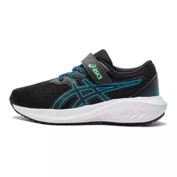 Кроссовки для детей, детские, низкие, черные/синие Asics, черный/синий