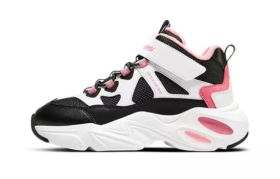 Кроссовки для девочек GS черные/белые/розовые Skechers, черный/белый/розовый