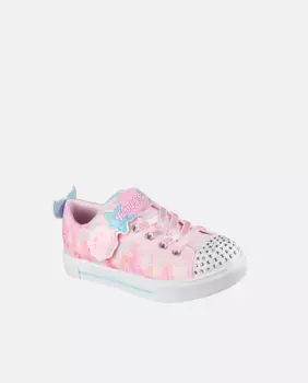 Кроссовки для девочек из парусины с подсветкой Skechers, цвет Rosa