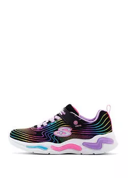 Кроссовки для девочек с волнистыми лучами Skechers, черный