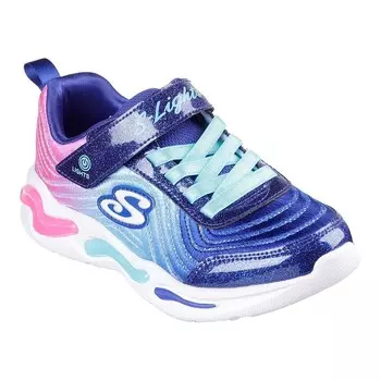 Кроссовки для девочек Skechers Lights Wavy Beams Ombre Express, цвет Navy Multi