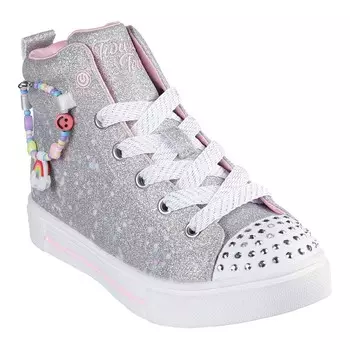 Кроссовки для девочек Skechers Twinkle Toes Twinkle Sparks Charm Bestie, цвет Silver