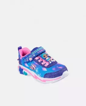 Кроссовки для девочки с куклами Skechers, голубой
