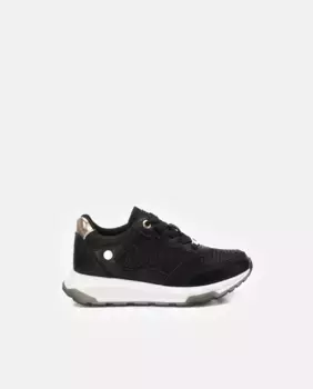 Кроссовки для девочки со шнурками и блестками Xti, черный