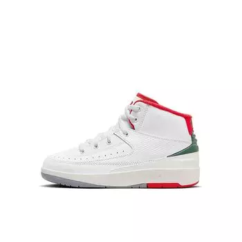 Кроссовки для дошкольников JORDAN 2 RETRO ITALY PS Jordan, цвет White/Fire Red-Cement Grey-Black