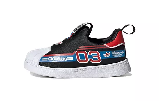 Слипоны Adidas Originals Superstar Series Toddler Shoes Baby с принтом, черный