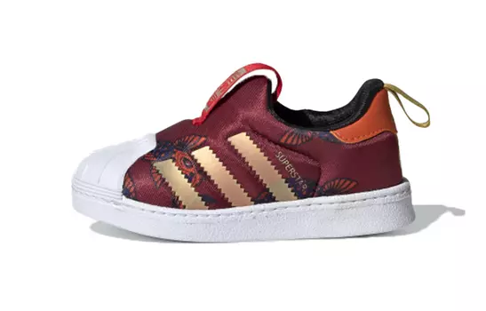 Слипоны Adidas Originals Superstar Series Toddler Shoes Baby с принтом, бордовый