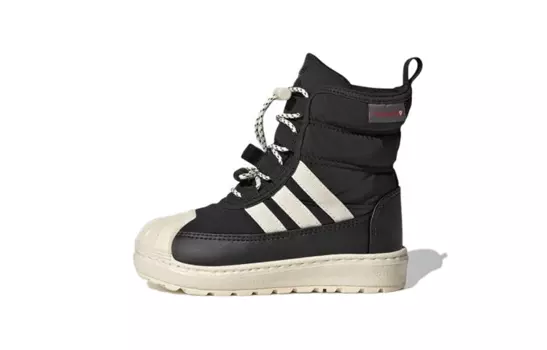 Кроссовки Adidas Originals Superstar Series Toddler Shoes Baby высокие, черный