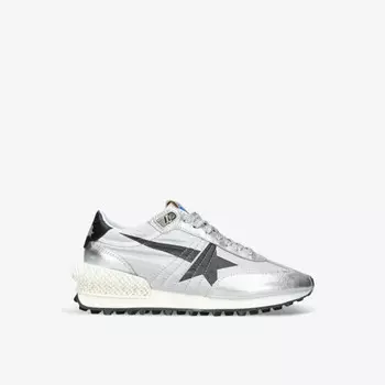 Кроссовки для марафонцев из кожи и сетки с низким верхом Golden Goose, серебряный