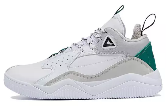 Кроссовки для мужчин среднего размера, размер Large, белые/светло-серые/зеленые Peak