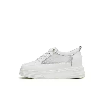 Кроссовки для образа жизни женская с низким верхом белого цвета Teenmix, белый