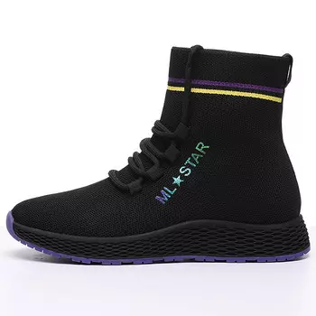 Кроссовки для образа жизни, женская, с высоким берцем Golden Silk Rabbit, черный/красный