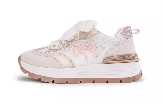 Кроссовки для образа жизни Женские низкие Humanism 1986, бежевый