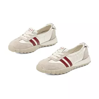 Кроссовки для образа жизни Женские низкие Josiny, цвет Beige/Red (Heel Height 2.8cm)