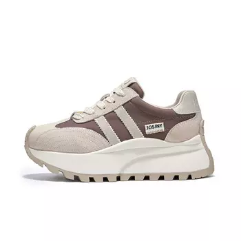 Кроссовки для образа жизни Женские низкие Josiny, цвет Khaki (Heel Height 5.5cm)