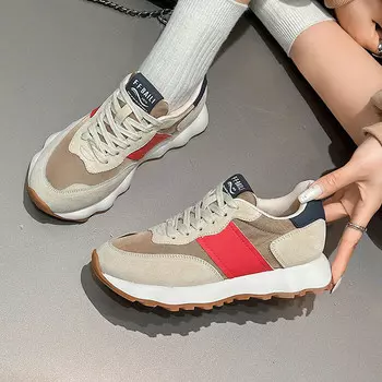 Кроссовки для образа жизни Женские низкие Nrdrofficial, бежевый/красный