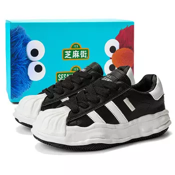 Кроссовки для образа жизни Женские низкие Sesame Street, черный/белый