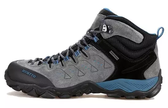 Кроссовки для походов и треккинга мужские с высоким берцем темно-серый/черный/синий Humtto