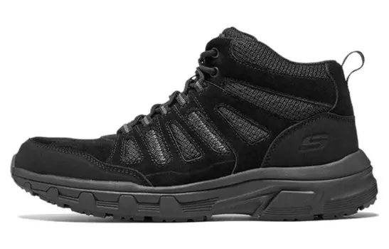 Кроссовки для походов и треккинга мужские с высоким верхом черного цвета Skechers