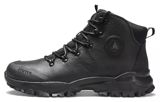 Кроссовки для походов и треккинга мужские с высоким верхом черного цвета Humtto