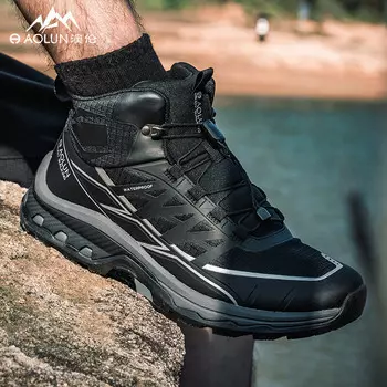 Кроссовки для походов и треккинга мужские, среднего размера, черный Auron