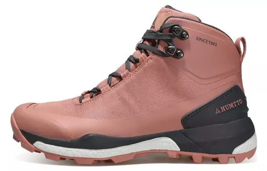 Кроссовки для походов и треккинга женские с высоким верхом кирпично-красного цвета Humtto