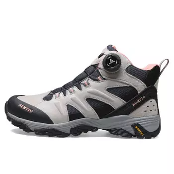Кроссовки для походов и треккинга женские, средней высоты, светло-серый/светло-розовый Humtto