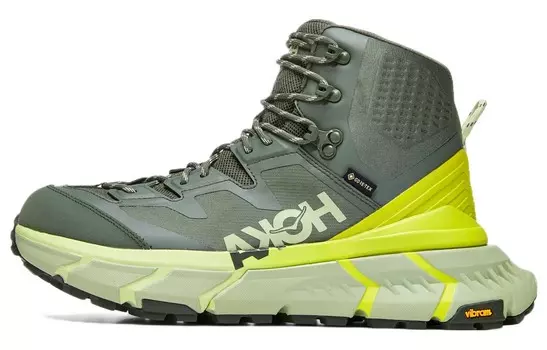 Кроссовки для походов Tennine мужские с высоким верхом зеленые Hoka One One