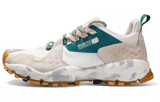 Кроссовки для походов/трекинга женские с низким верхом бежево-зеленый Humtto