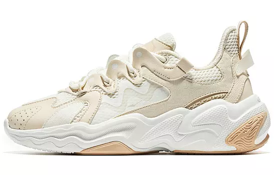 Кроссовки для повседневной носки женские, низкие, цвет яичный кремовый серый/микрокристаллический белый Erke