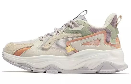 Кроссовки для повседневной носки женские с низким верхом цвета риса/фиолетового/зеленого цвета 361°