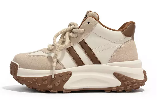 Кроссовки для повседневной носки женские высокие коричневый Humanism 1986