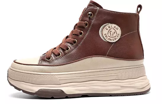 Кроссовки для повседневной носки женские высокие коричневый Eblan