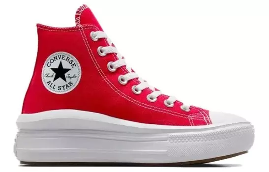 Кроссовки для скейтборда All Star Move женские, высокие, красный и белый Converse