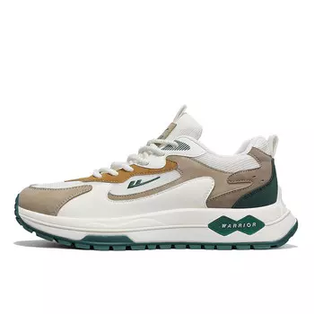 Кроссовки для скейтборда мужские низкие хаки/темно-зеленый/коричневый Warrior