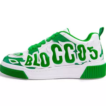 Кроссовки для скейтборда унисекс низкие зеленый белый Blocco5