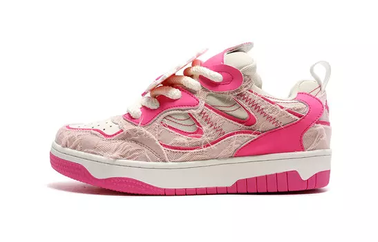 Кроссовки для скейтборда унисекс с низким верхом белого цвета Mr.Pesin, цвет Rose Red