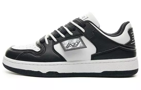 Кроссовки для скейтборда унисекс с низким верхом черного/белого цвета Lazy Bons