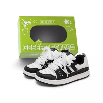 Кроссовки для скейтборда унисекс с низким верхом белого цвета Beier, белый/черный