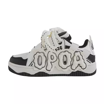Кроссовки для скейтборда унисекс с низким верхом черного/белого цвета Opoa