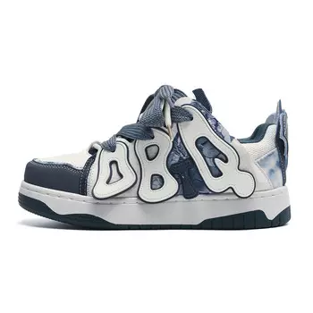 Кроссовки для скейтборда унисекс с низким верхом, сине-белый, фарфоровые Abcio