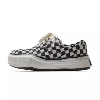 Кроссовки для скейтборда унисекс с низким верхом, ткань в черную/белую клетку Mule Donkey