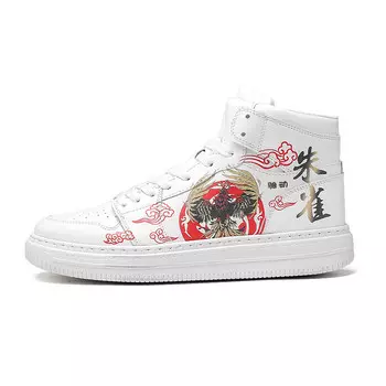 Кроссовки для скейтборда унисекс с высоким берцем белого, красного цвета Locke