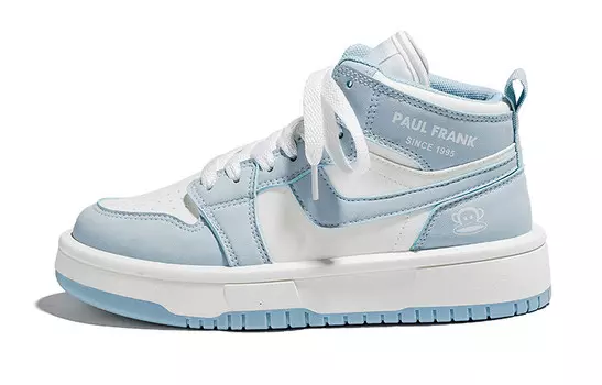 Кроссовки для скейтборда унисекс с высоким берцем светло-голубой Paul Frank